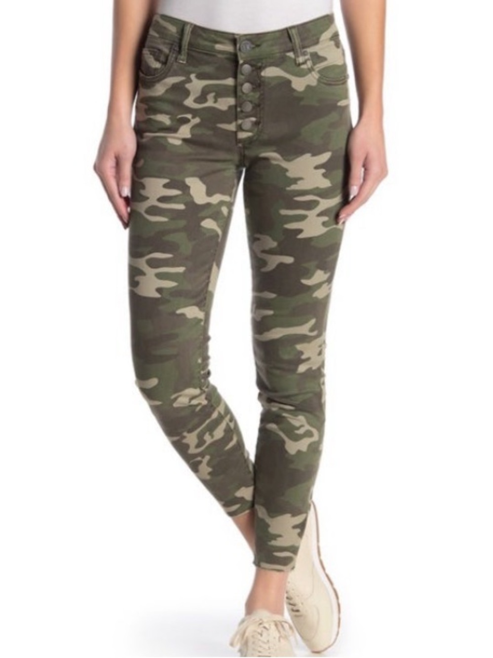 Kut from the Kloth Women's Skinny Camo Jeans in Olive Green
